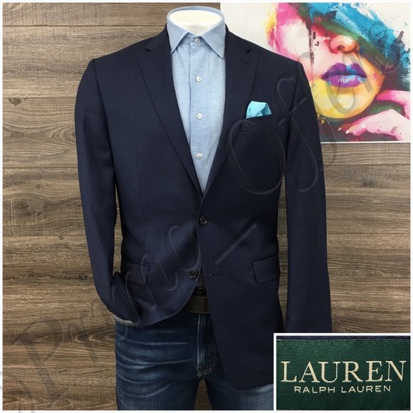Ralph Lauren Mens Blazer Sport Coat Two Button Casual Jacket Size 42L Wool Suits - Picture 1 of 13